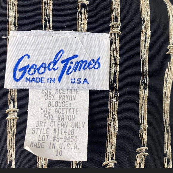 1990s Bamboo Print Open front Tunic Blazer Top / Women’s Medium * - Picture 4 of 5